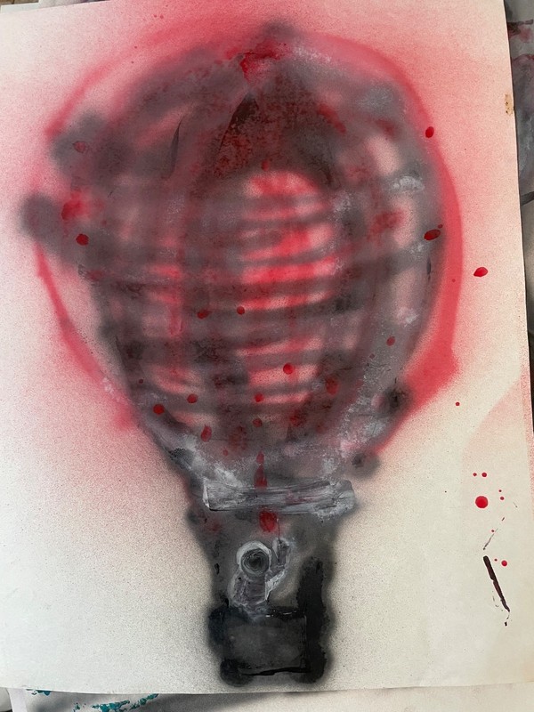 Original poster art “Hot air” graffiti 22×28 painting acrylic spray paint