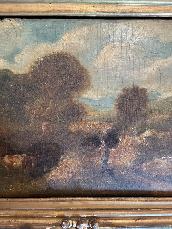 School of Norwich English 19th Cent Agrarian Landscape - Italian Baroque Frame gallery