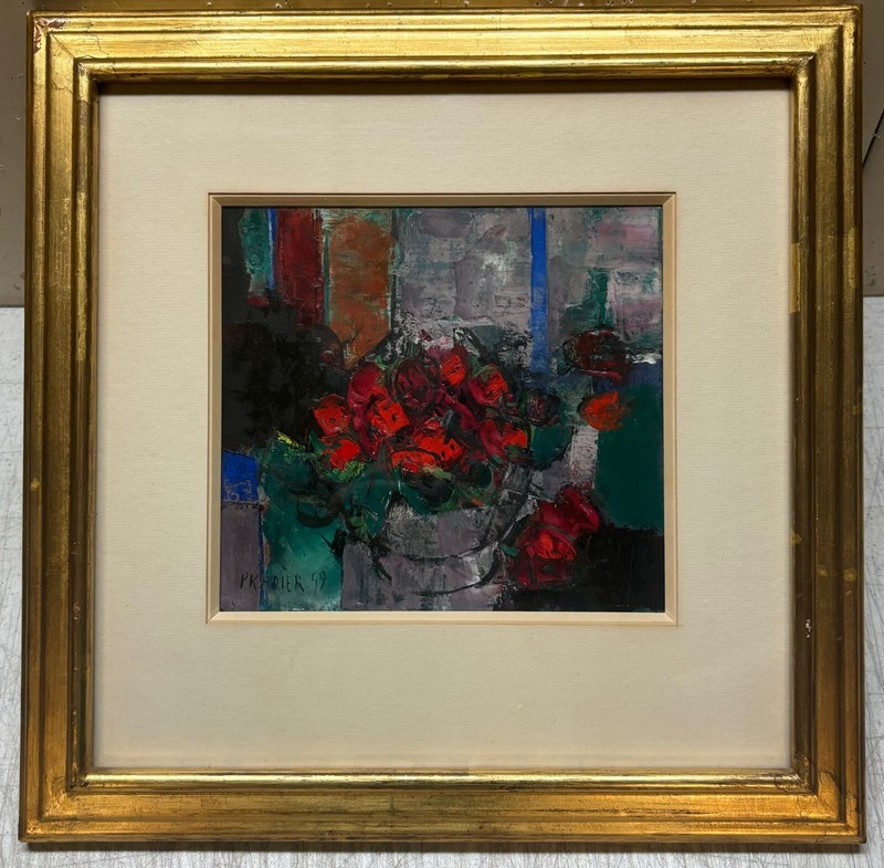 Original 1959 RAOUL PRADIER ‘Bowl of STRAWBERRIES’ French MODERNIST Painting
