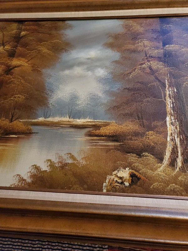 Phillip Cantrell signed original Oil on Canvas Painting Forest Landscape Framed gallery