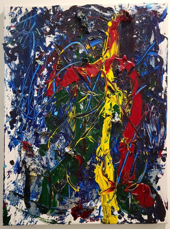 The Jamaican - 18" x 24" Acrylic and paper on Canvas gallery