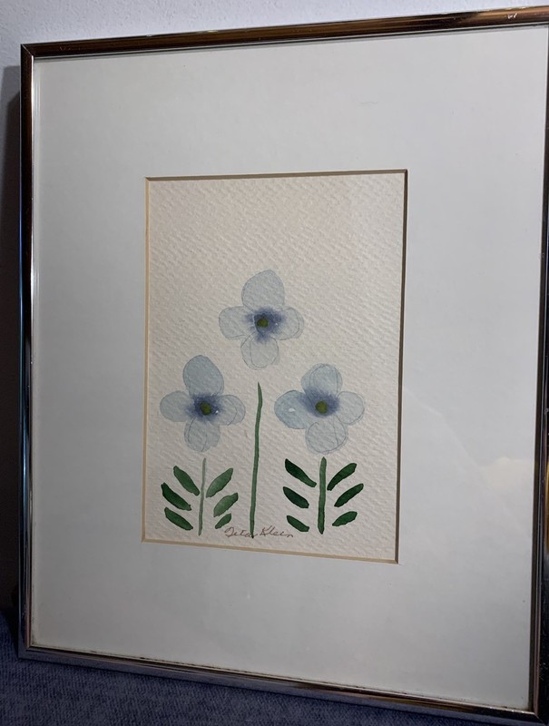 Botanical Artist Nita Klein Original Signed Watercolor Matted Framed Flowers
