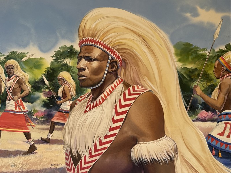Watutsi Warrior Painting Tribal Portrait African Frank Germain California Listed