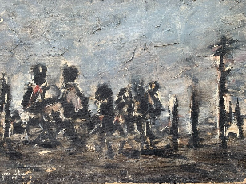 Yona Lotan (Israeli – French, 1926-1998) Superb Expressionist Oil Painting