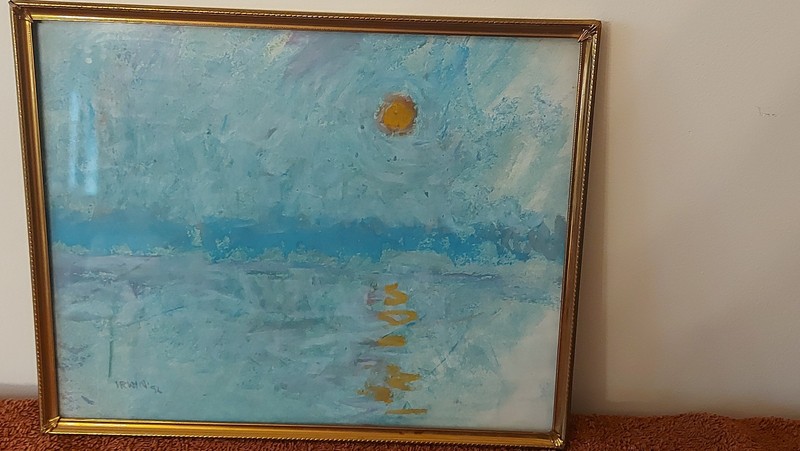Abstract Painting – IRWIN ’96 – Original Picture in Frame – 25x20cm – Pastel Tones