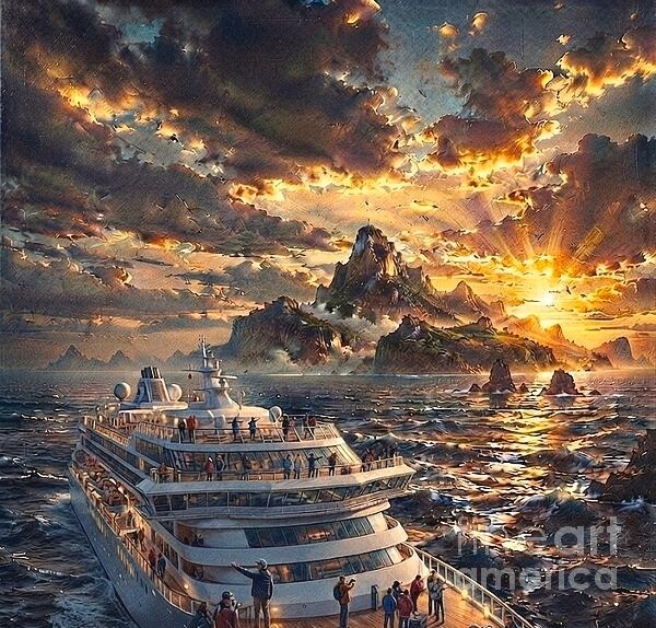 new handmade Painting on 16″x 16″canvas Modern Ocean Travelers 706 by Wendy