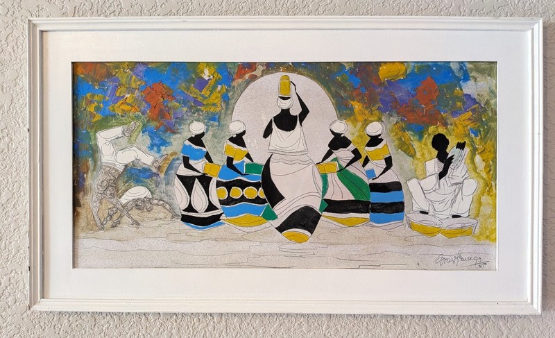 Vintage Jose Brasiliense Brazilian Modernist Watercarrier w/Music & Dancing 1990