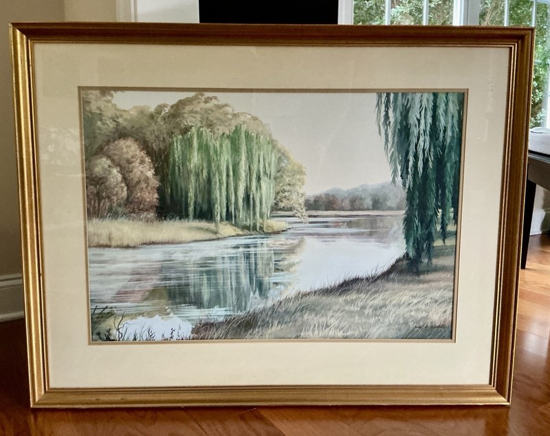 North Carolina Artist Betty G. Mitchell (1932 – 2010) Watercolor Painting Framed
