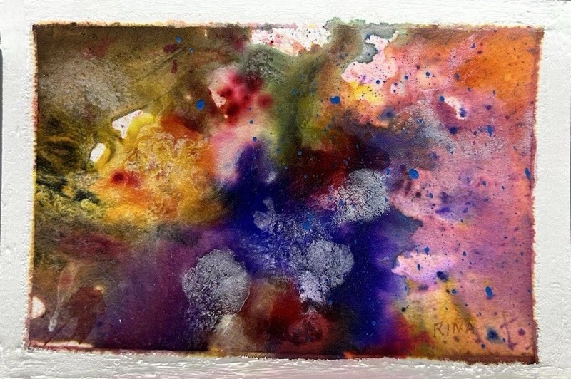 Small Original Watercolor Painting 4”x6” Coral Reef 8 by Miss Rina of MRAO