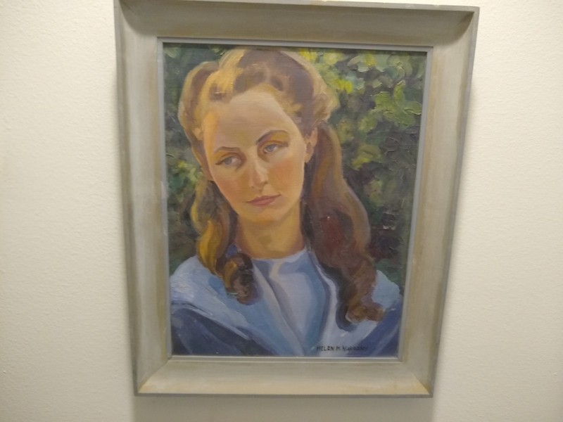 CALIFORNIA LISTED ARTIST OIL PAINTING HELEN HAWLEY NAROZNY SELF PORTRAIT