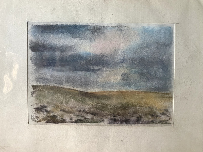 Franz Ehmke 1928-2018 GDR Painter° Pastel Landscape Brandenburg Künstlerstempel