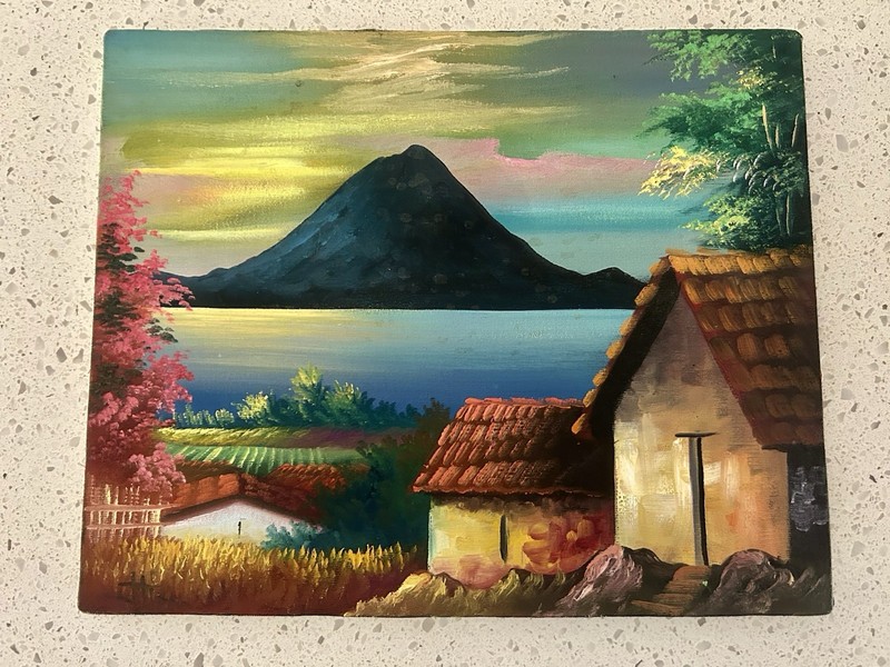 Original Oil Painting On Canvas Landscape Mountains 9”x12”