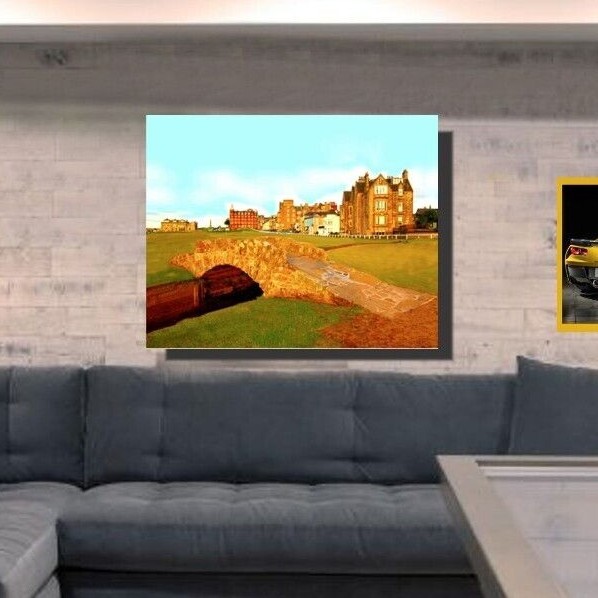 St Andrews British Open 18th Hole Bridge Canvas Wrap Prints to 20×24 Golf Course