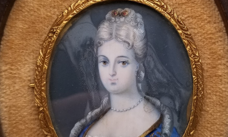 Antique Hand-painted Miniature Portrait of a Woman gallery