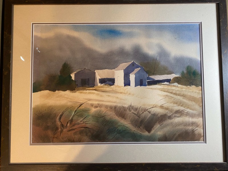 Superb Edward Lynam Grant (1907 – 1998) «Bozman Neavitt» Watercolor Painting