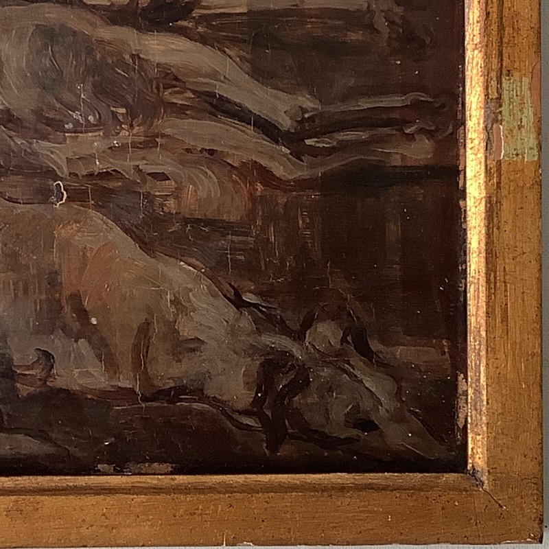 Theodore GERICAULT - Antique French Oil 1820's - Study of Lying Borzoi Dogs gallery