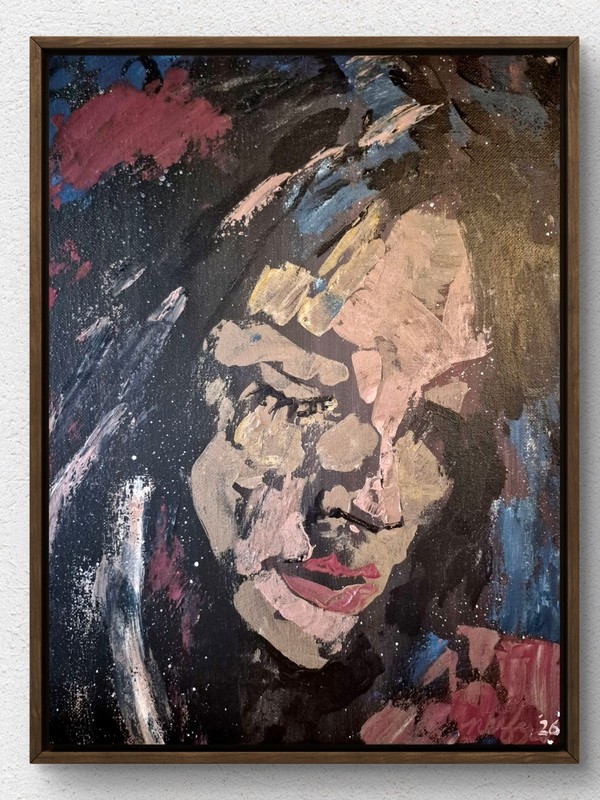 Original Woman 11×14 Abstract Acrylic Canvas Signed Colorful Home Decor A041