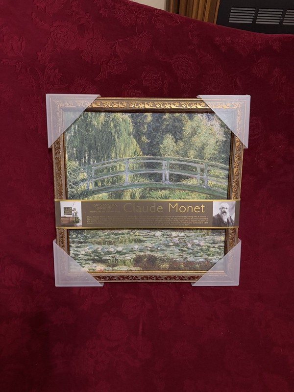 Monet Water Lilies And Japanese Bridge Oil Painted Wall Art Print Canvas ” Repro