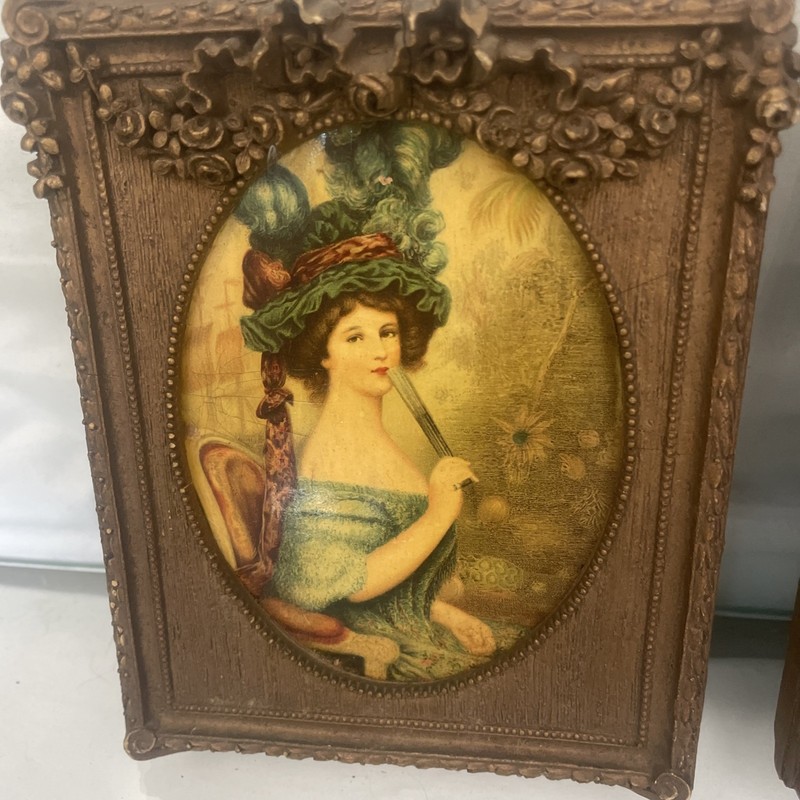 Handpainted Framed Plaques of Napoleon + Empress Josephine 4.5” x 6” EJS Mfg Co gallery