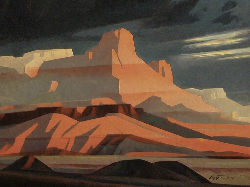 Ed Mell Style Oil Painting Hand Painted Canvas Southwest Art Signed