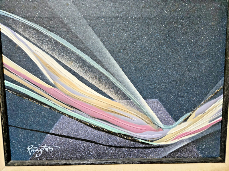 Original Elba Alvarez Acrylic On Canvas Signed Painting Modern Abstract -21"X17" gallery