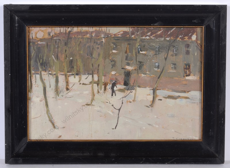 Emmanuil Kaminski (b. 1927) "Winter motif", oil painting, 1970s