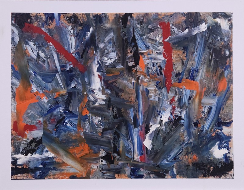 Abstract Oil & Cold Wax Painting 14×18 Original Contemporary Art