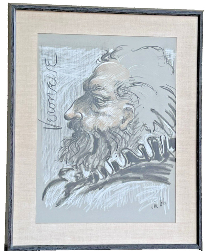Otis Huband “Veronese” Original Charcoal Portrait Study Modernist Artist gallery