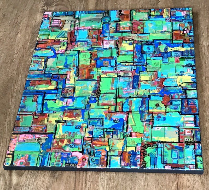 Vibrant Abstract PAINTING – ORIGINAL 16 x 20 x .75 – RICKY MARTIN EBSQ