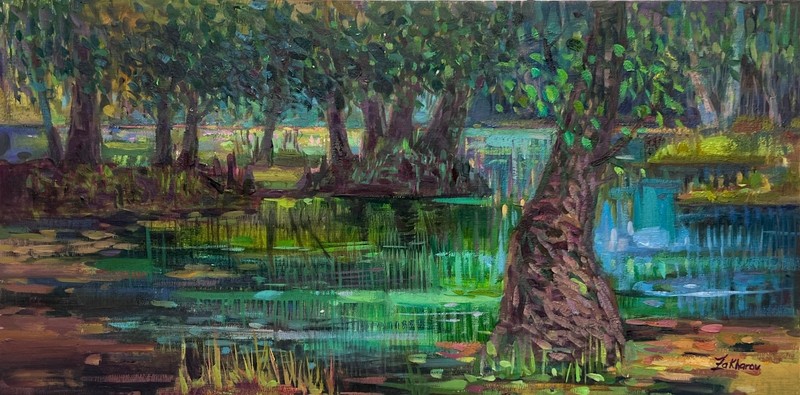 Original Florida Landscape BLUE SPRINGS Impressionism Signed Alla Prima PleinAir