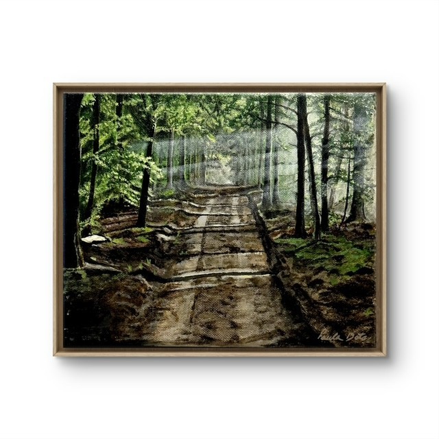 Original Impressionism realism Landscape «Paths» 10×8 Canvas Signed
