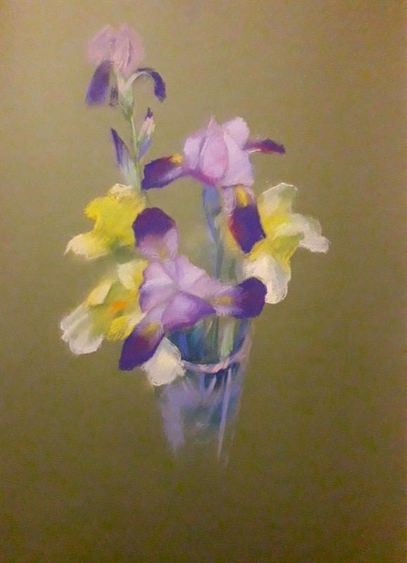 Pastel Painting Gladiolus Serdyuk B. Unframed Original Wall Hanging nSerb614