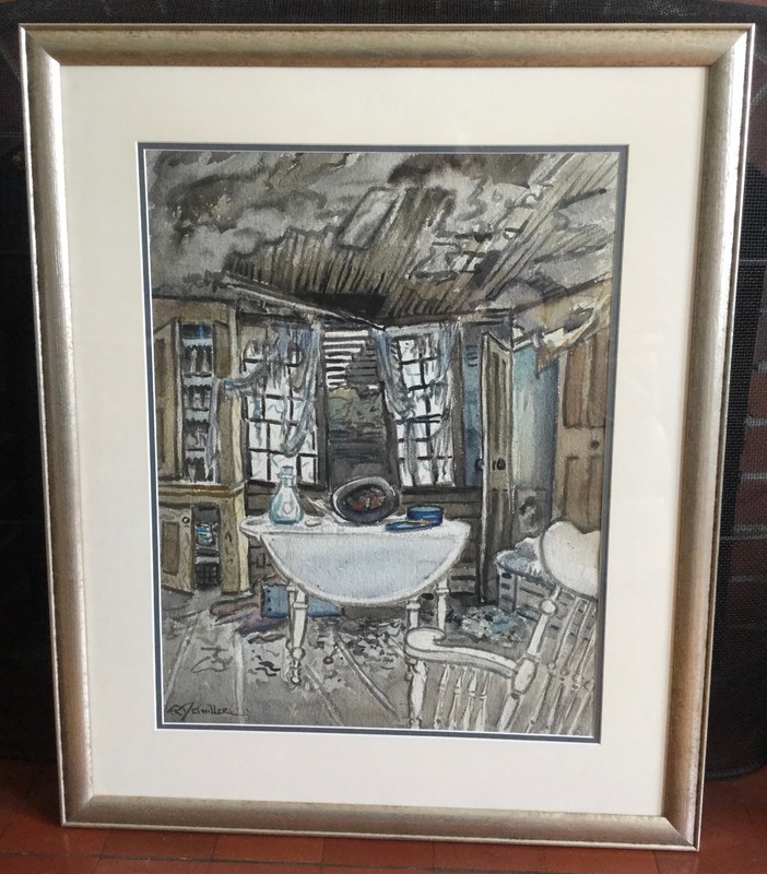 Salamagundi Club – Frederick Detwiller Lrg Signed Painting Captains Hat Barn