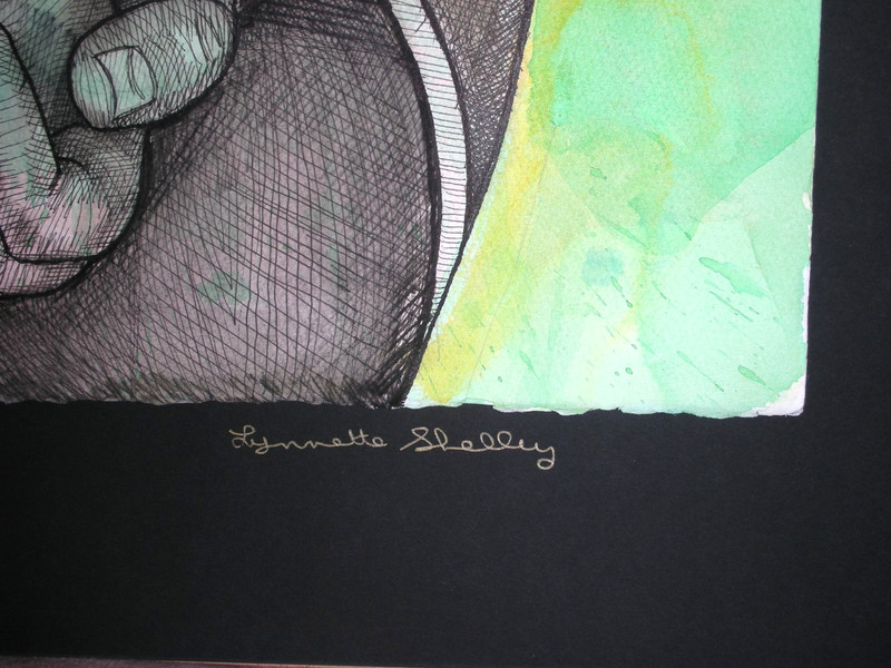Original Lynnette Shelley Ink Acrylic Painting Signed - The Locust (30-1/4x 22") gallery