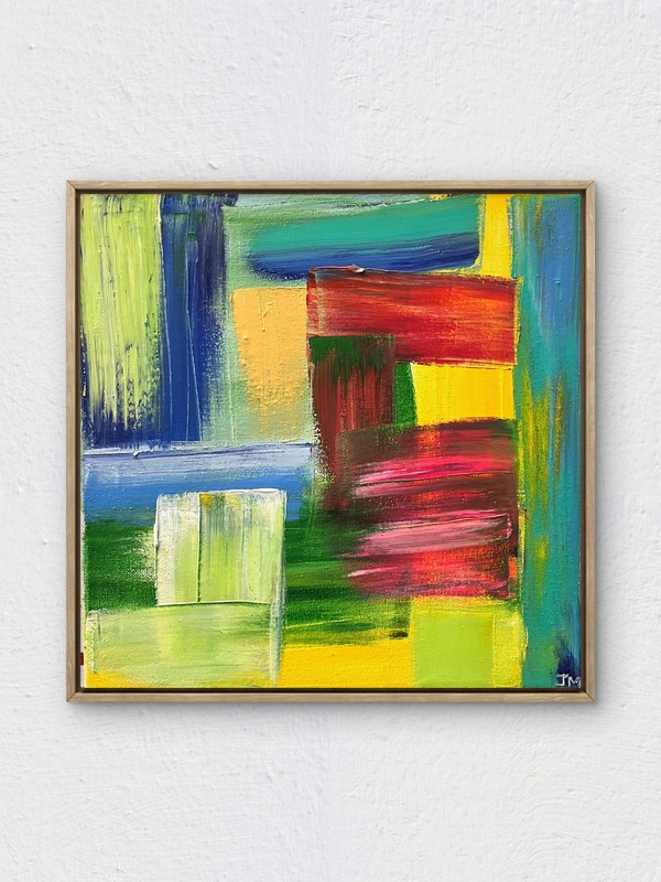 RiverRunArt Original Abstract 12×12 Gold Bedroom Acrylic Canvas Wall Art