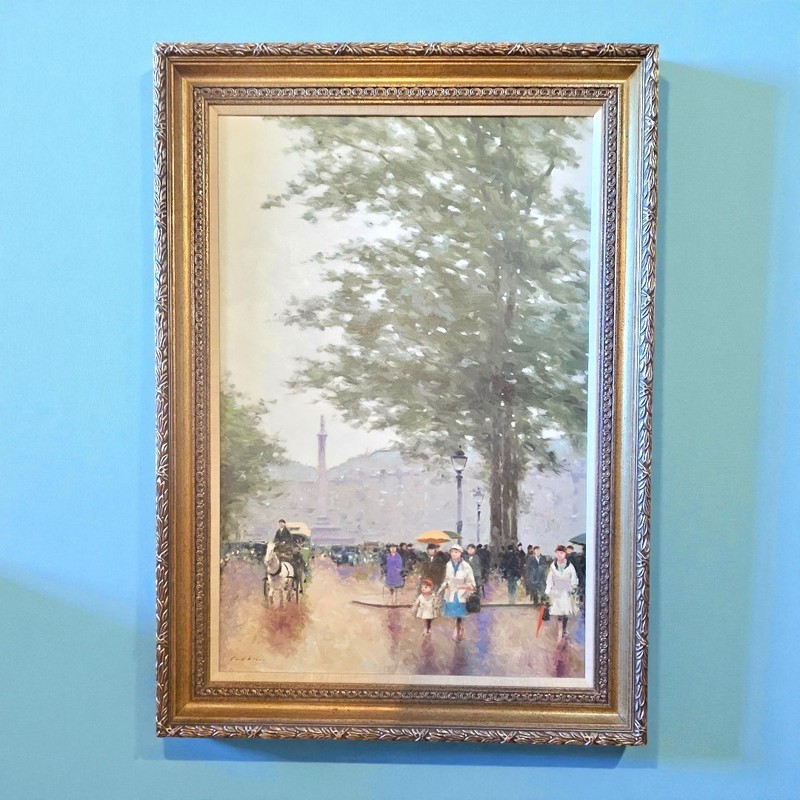 André Gisson (American, 1921–2003) Signed Original Paris Street Scene with Figur gallery