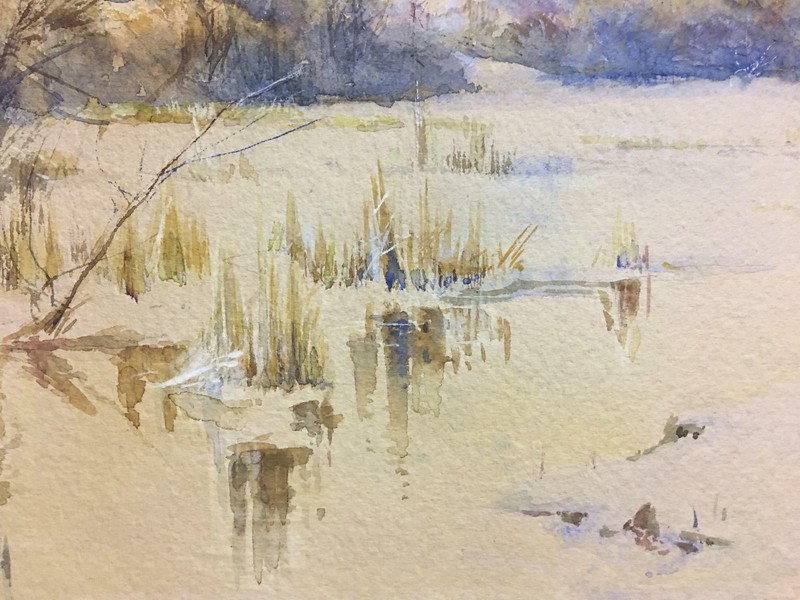 OUTSTANDING Watercolor ~ AMERICAN IMPRESSIONIST ~ c1890 Landscape LISTED ARTIST gallery