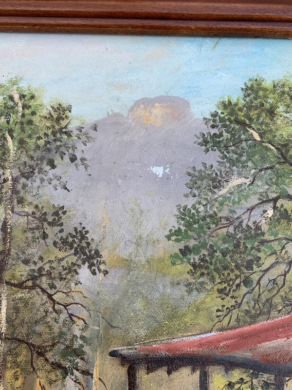 Vtg Oil Painting Southern Folk Art North Carolina Listed Appalachia gallery