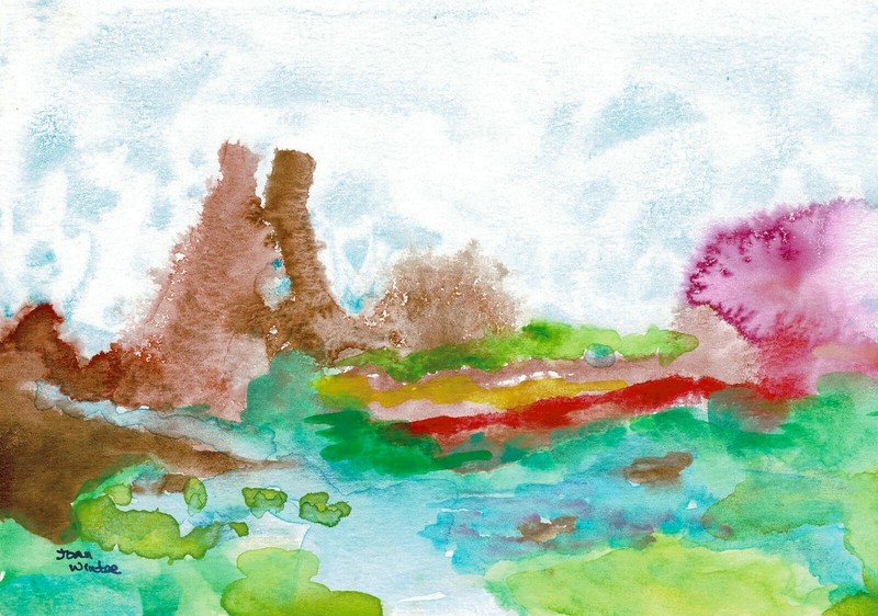 Free Shipping Original Art Painting «Far Away Landscape» 6×9″Dreamscape JW