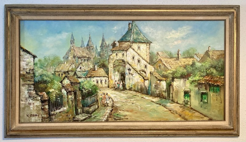 Xavier Rabous Signed Original Oil On Canvas Impressionist Painting Framed MCM