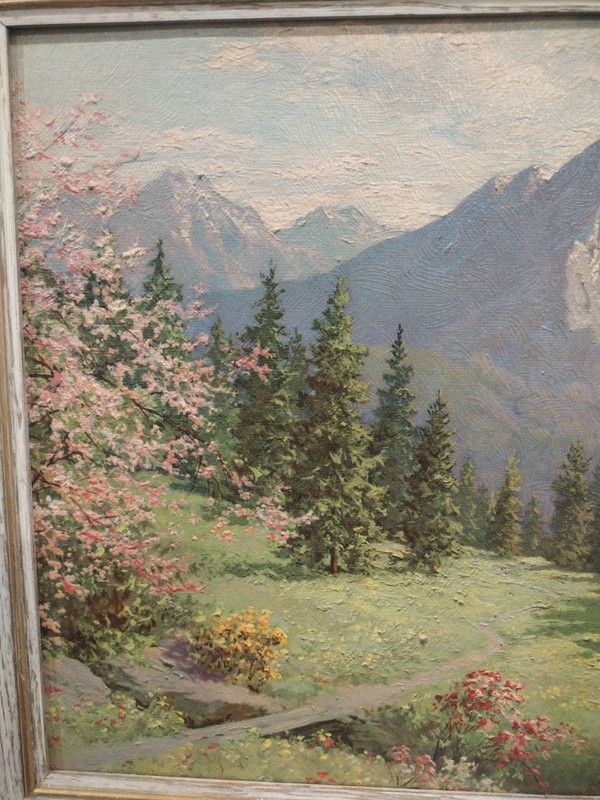 Gorgeous Vintage Signed Robert Spencer Mountain Trees Landscape Painting gallery
