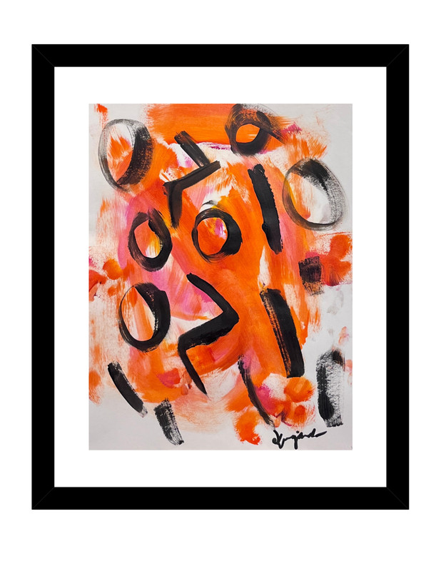 GUAJARDO Original Abstract Monarch Butterflies Grouping 14X11 Paper Signed Art