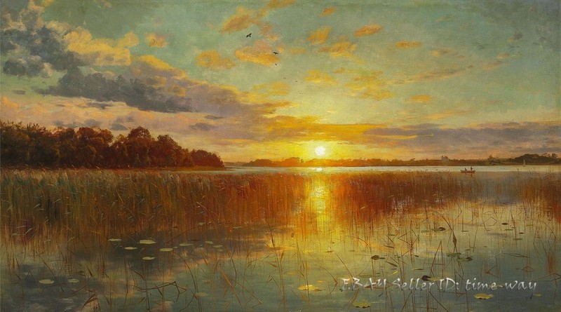 Canvas print Sunrise Landscape oil painting Art Giclee Printed on canvas P035