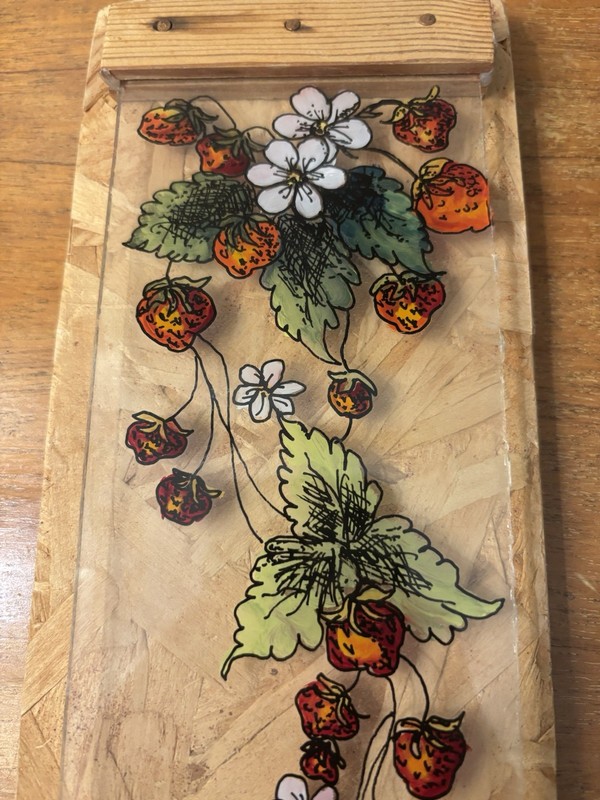 Hand painted Strawberries On Glass And Cork board lot 2 gallery