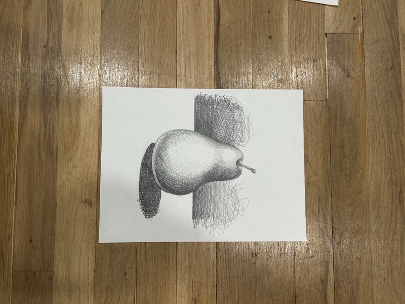 Charcoal Drawing Sketch Pear Still Life 9x12 paper Wall Art Home decor Original gallery