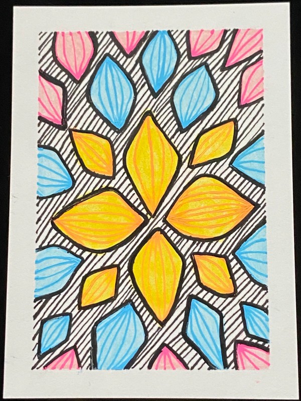 ACEO Original Flower Floral Plants Miniature Painting Abstract Art OneCraftyLady