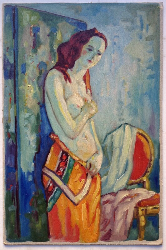 ANTIQUE IMPRESSIONIST OIL PAINTING CLOSE HENRI MATISSE PORTRAIT OF A WOMAN 1940s