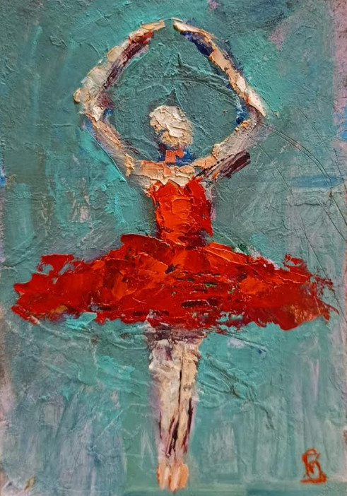 Original Oil Paintings – Ballet Dancer & Toy Soldier – Pair – Framed – Impasto gallery