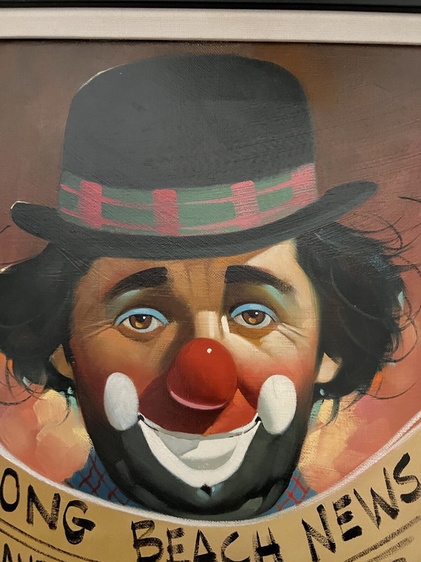 Chuck Oberstein Original Clown Oil Painting Signed Framed Long Beach California gallery