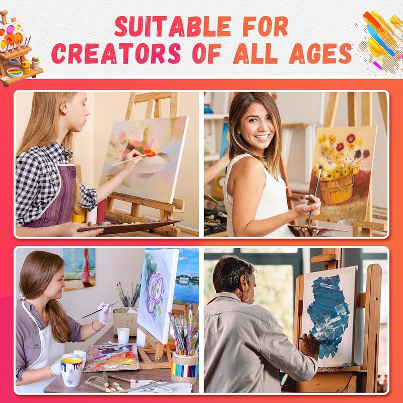 Pack of 6 Stretched Canvases: 100% Cotton for Artists' Masterpieces gallery